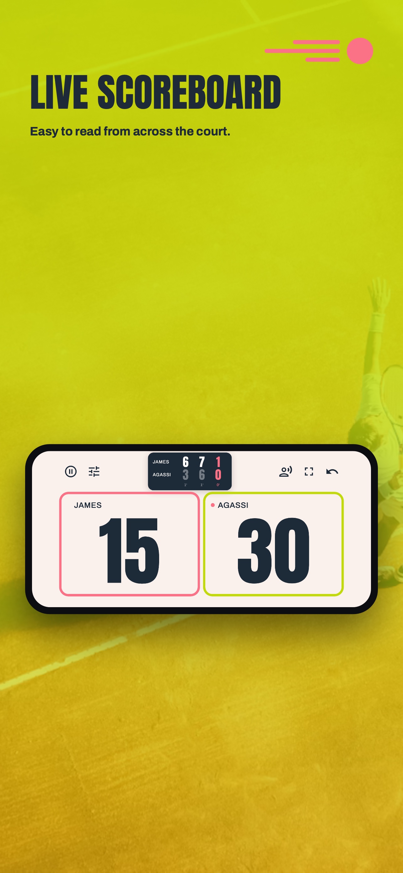Big, bold live scoreboard